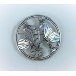 A Georg Jensen circular silver brooch designed by Arno Malinowski, Moonlight Blossom with