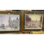 Arthur Delaney: City scenes, 1 of Manchester, 2 of Liverpool artist signed limited edition prints