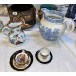 A Bretby chinoiserie jardiniere; vases; jugs; etc.