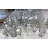 A selection of 19th century drinking glasses