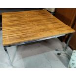 A 1960's / 70's square top rosewood effect laminate coffee table on chrome frame base, 92cm