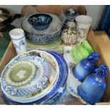 A selection of collectors decorative plates; bowls; Wade Whimsies; other china and glassware;