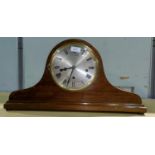 A large chiming mantel clock in mahogany napoleon hat case, by Walker & Hall