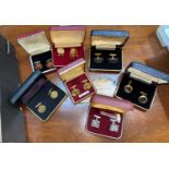 A selection of gold plated and other cufflinks