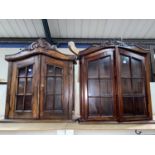 Two mahogany small reproduction wall cupboards