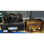 A vintage GPO mains radio and collectables