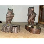 Two Black Forest carved wood bears