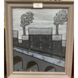 Garsk Kellett: "Stockport" Northern scene, oil on board, 29 x 24 cm, framed