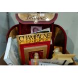 A selection of shop perfume display stands & associated items