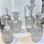 A Waterford Crystal Colleen style decanter; 3 others