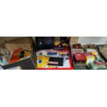 Two boxes of late 20th century Meccano; a selection of other toys; games; etc.