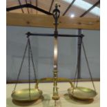 A 19th century brass balance scale