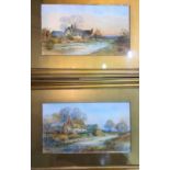 L Heppall, early 20th century, pair of water colours, farm scenes, signed, framed and glazed