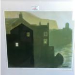 George Birrell: "Early Morning Harbour", artist proof print, framed and glazed