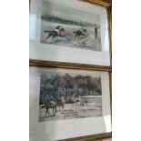 After John Beer: print of Jubilee Race Manchester 1901 and another New Market, framed and glazed