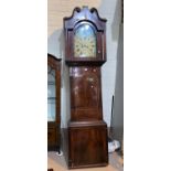 A north country mahogany longcase clock, moon phase arch dial, Bolton maker, 8 day movement