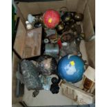 Three World globes and other collectables