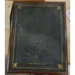 A leather covered mahogany display case by Smith, Beck and Beck