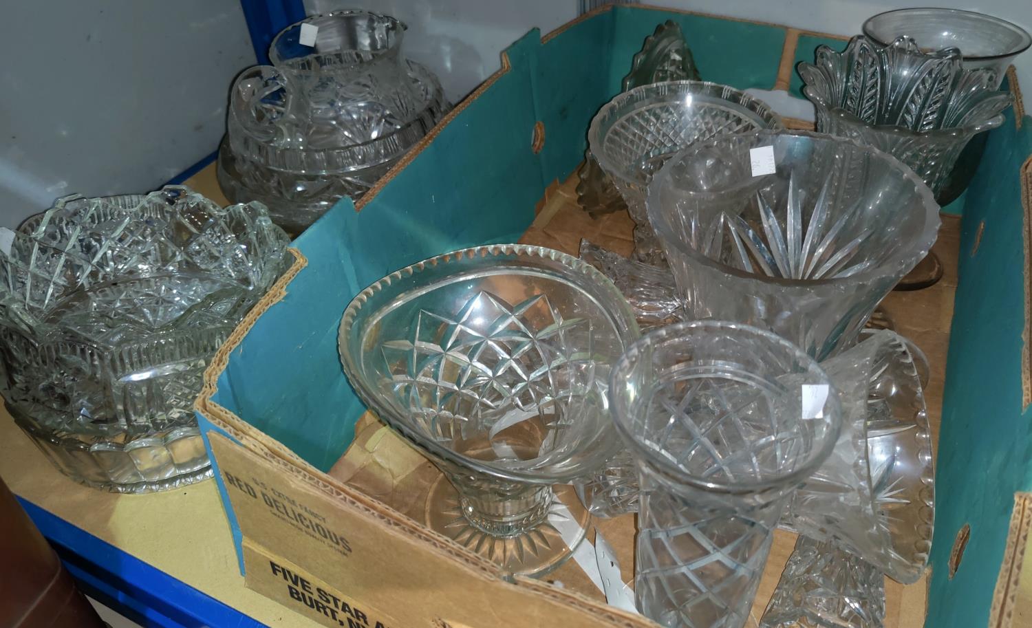 A selection of cut and other glassware