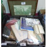 A box of ephemera with four prints of New Radnor