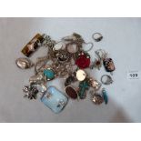 A collection of silver gem set and other jewellery