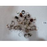 A collection of silver rings