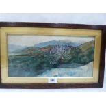 J.A. PARK. BRITISH 20th CENTURY A landscape. Signed. watercolour 6¾' x 14'