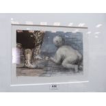 HENRY MOORE O.M; C.H; F.B.A BRITISH 1898-1986 Child playing at mother's knees. Lithograph 7¼' x