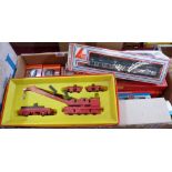 Two boxes of model railway OO carriages and rolling stock