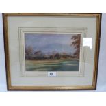 GEORGE W. WELLER. BRITISH 19th/20th CENTURY Autumn Evening. Cooksbridge. Signed. Watercolour 7' x