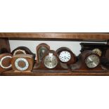 A collection of eight miscellaneous clocks