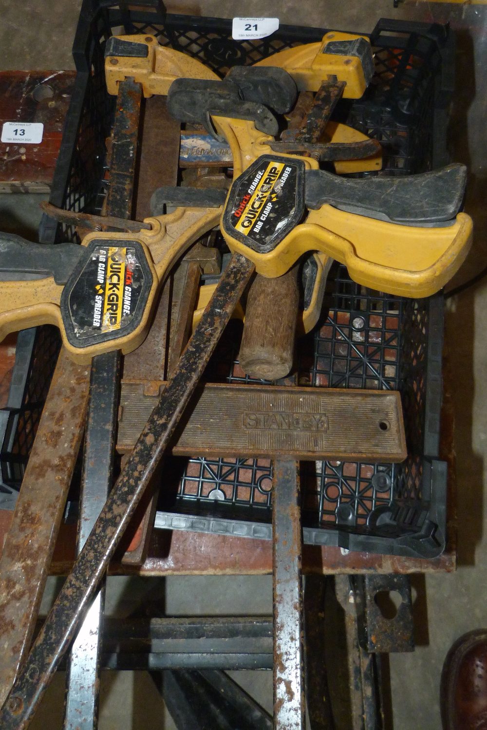 A quantity of clamps