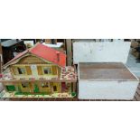 A G B Toys dolls house and a plinth from the studio of artist Michael Noakes inscribed with a list