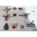 A collection of military badges including British Parachute Regt. (Gaunt)