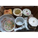 Three boxes of ceramics and glassware