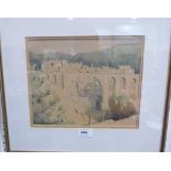 C.W. VANDERVEEN. DUTCH 20TH CENTURY The Aquaduct. Inscribed verso. Watercolour 8½' x 10½'