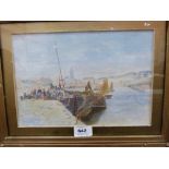 HERBERT MENZIES MARSHALL. BRITISH 1841-1913 Harbour scene. Signed and dated 1906. Watercolour 8' x