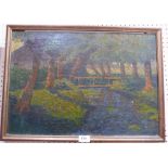 POINTILLIST SCHOOL. 19TH/20TH CENTURY Bernouville. Unsigned. Oil on canvas 15' x 21'