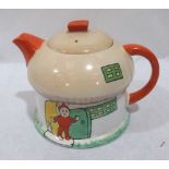 A Shelley cottage teapot with decoration designed by Mabel Lucie Attwell. Rd no. 724421. 4¼' high