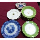 A part dessert service, Imari dish and other flatware