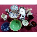 A collection of 19th century and later decorated ceramics