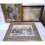 Three 19th century pencil drawings