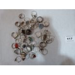 A collection of silver rings