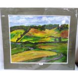 MAGGIE LA PORTE BANKS Four mounted landscapes. Signed. Oils on paper