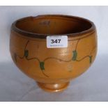 An early 20th century North African glazed pottery bowl. 7¼' high. Damage. Prov: Estate of Islwyn