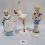 A Royal Worcester figure by F.G. Doughty and two others, Monday's Child is Fair of Face