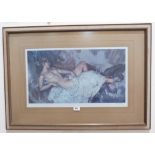 SIR WILLIAM RUSSELL-FLINT Reclining Nude, signed in pencil. Artist's proof 14' x 24'