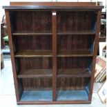 A mahogany open bookcase. 58' h x 47' w