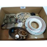 A box of miscellaneous jewellery and sundries