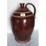 A north country glazed and slip banded earthenware jar. c.1900. 17' high. Prov: Estate of Islwyn